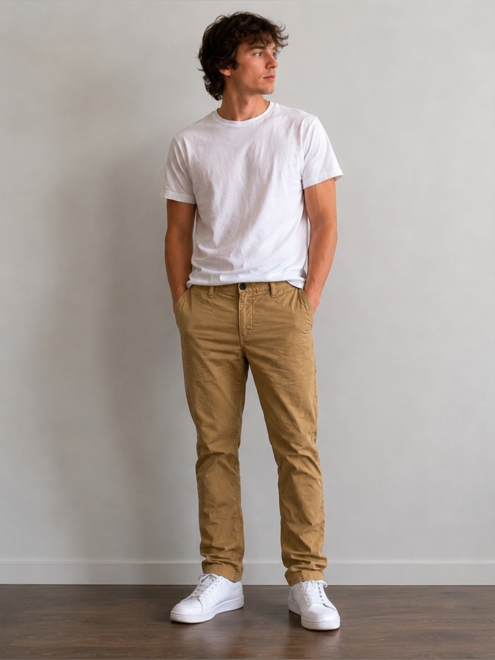 Hollister Khaki Chino Pants Men’s W34 L32 Slim Tapered Casual Beige.